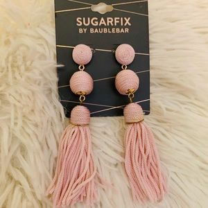 Pink tassel earrings!